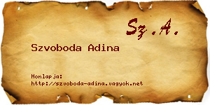 Szvoboda Adina névjegykártya